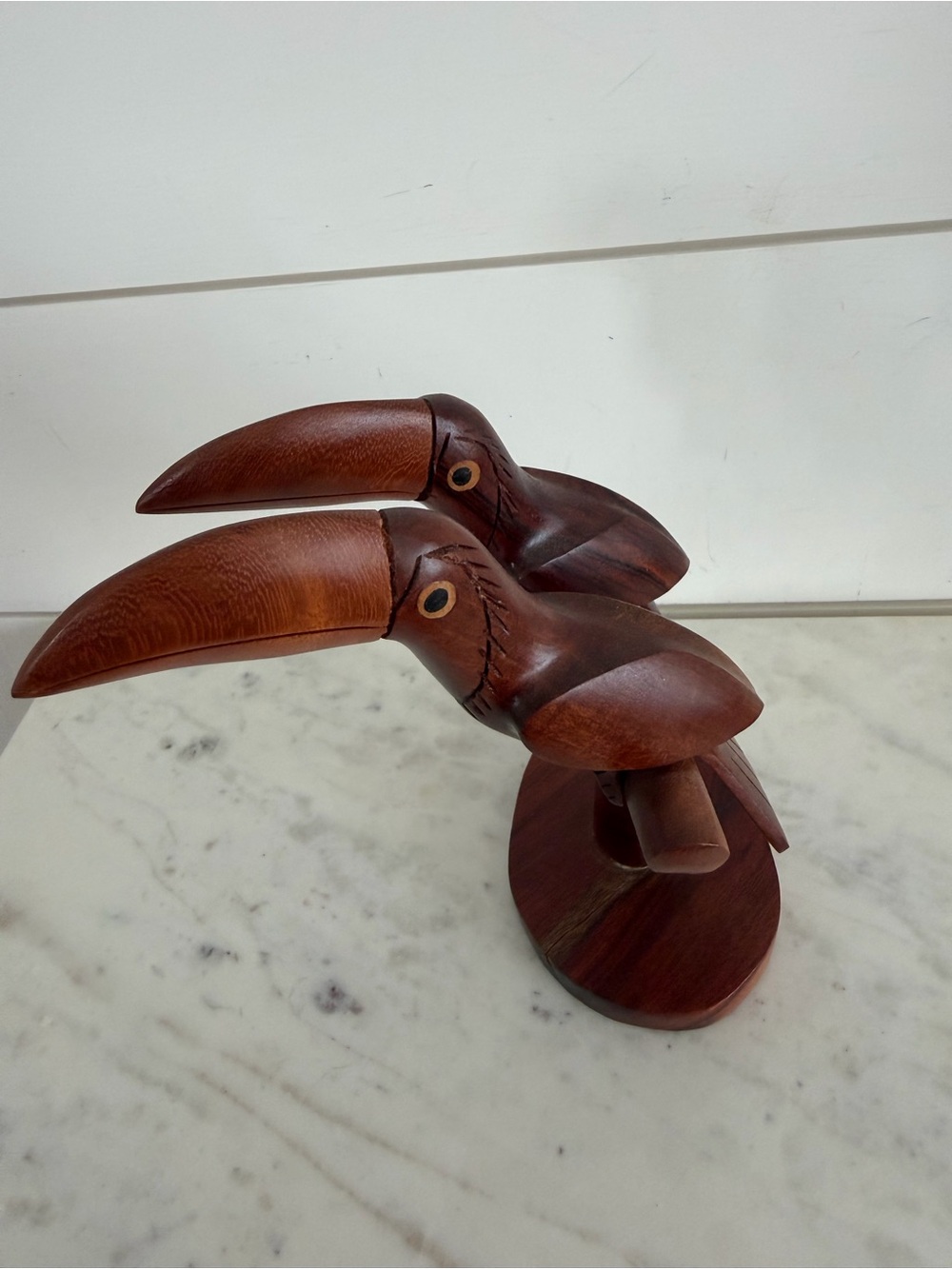MCM Wood Sculpture Toucan Tree Branch 6 1/4” Height